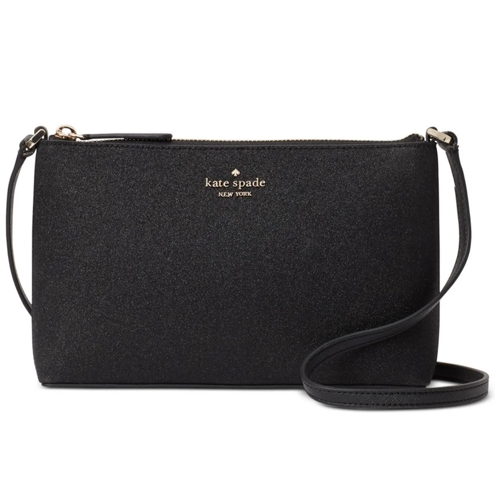 KATE SPADE ♠️ New York "Joeley" 🖤BLACK GLITTER🖤 SMALL CROSSBODY BAG 🌟EUC🌟
